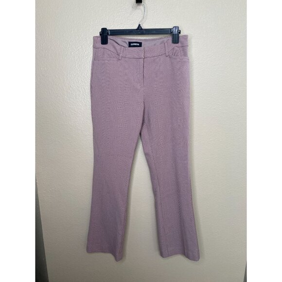 Express womens pink Columnist Pants 6s mid rise barely boot polyester pants - Picture 1 of 8